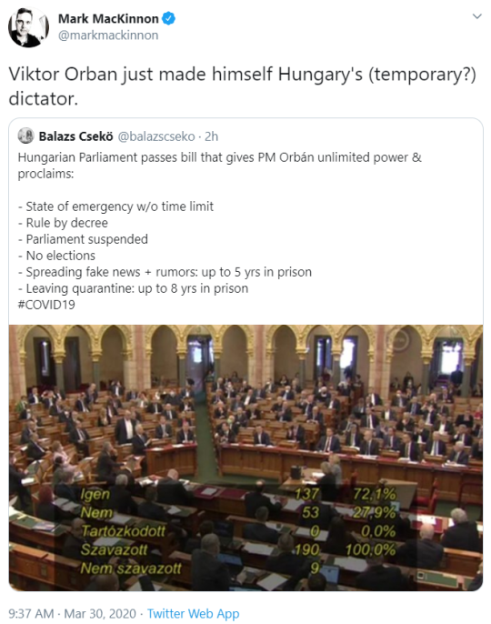 Hungary is now openly a Fascist dictatorship btw, just thought you should know that. Get our comrades out if you can.