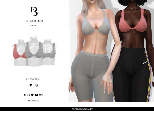 Waffle Rib Bralet (TS4)Female, Teen-ElderCustom Shadow MapHQ Mod CompatibleEveryday/Sleepwear/Athlet