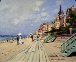 claudemonet-art:  Claude Monet - The Beach at Trouville (1870)  
