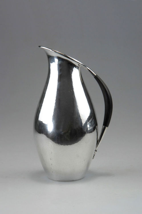 Johan Rohde, 432 silver ewer, 1920. Made by Georg Jensen, past 1945. Copenhagen, Denmark. Via Quitte