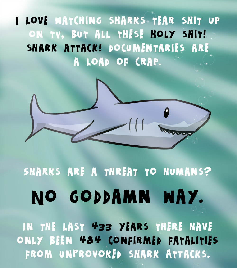 geekinlibrariansclothing:  rockpapercynic:  Welcome to Shark Week hysteria. Yes,