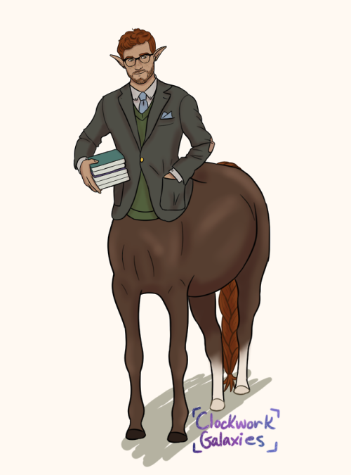 clockworkgalaxies: A professor centaur from my centaur requests. His name is James, Jamie to friends