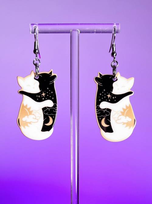 ♡ Witchy Cats Earrings by BohoSpiritsBoutique ♡