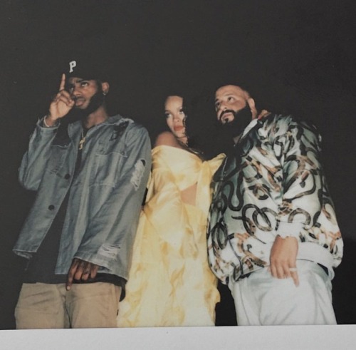 Rihanna, Bryson Tiller and DJ Khaled on set of their Music Video in Miami (June 6)