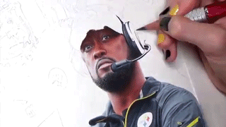 sizvideos:  The Pittsburgh Steelers - Photorealistic Drawing (Video) 