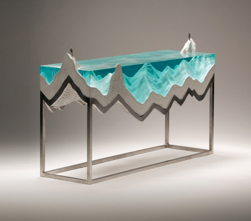 Lustrous Seas of Layered Glass Are Sliced into Cross-Sections in Ben Young’s Sculptures