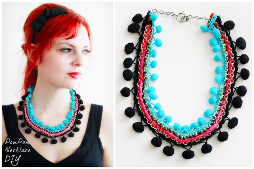 DIY Pompom Statement Necklace Toturial from Lana Red here. I know lots of other bloggers have made t