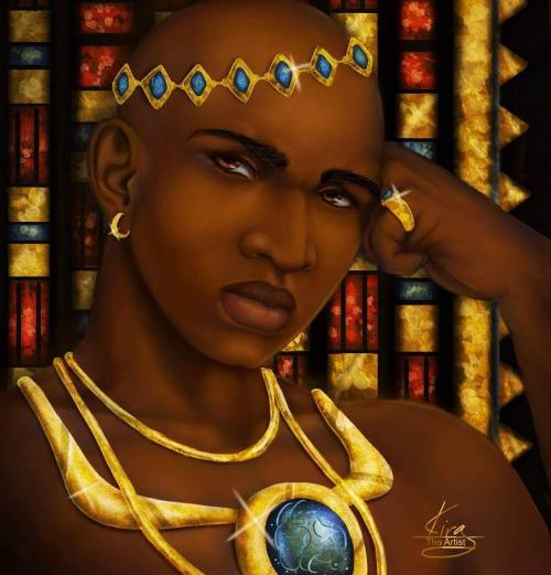 kiratheartist:“Bored Prince” done!#Digitalpainting #digitalart #digitalportrait #art #royal #African