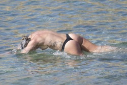 Heathenhole:   Olympia Valance Topless Part 3  On Holiday Mykonos Beach - Yes She