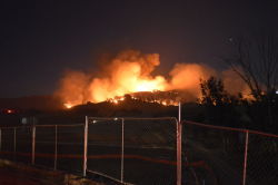 The freeway opened up last night so I could go home. However, on the way to my house, we saw a huge glow from the San Marcos &ldquo;Cocos&rdquo; fire.  We decided to get closer to the act real fast and took these shots.  So yeah, the fires are still