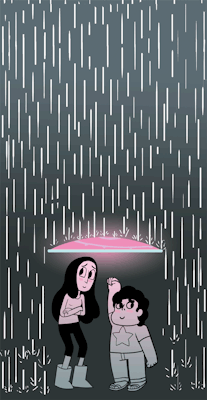 methodandart:  connie and steven in the rain!