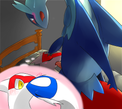 doyourpokemon:  Latios loves how deep of a sleeper she is. It makes those morning boners a lot more fun to deal with!