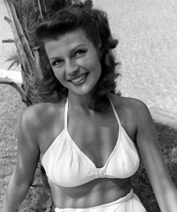  Rita Hayworth at her home in Beverly Hills,