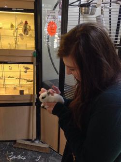 This is me holding a tiny bunny. I cried. 