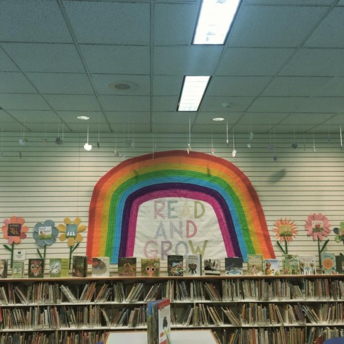Spring display is up! #childrenslibrarianlife #librarylife #librarydisplay #spring # #readandgrow 
