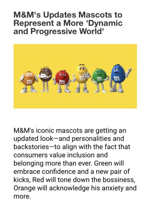 The only thing I want to see come out of this is that the blue M&M embraces that he’s a total hi