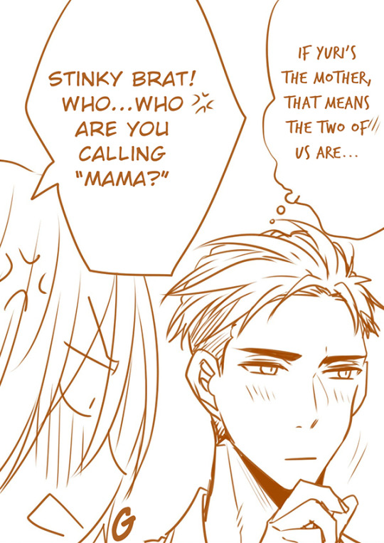 By INKU || Translation   Typeset by fuku-shuuShared & edited with permission from artist More OtaYuri Comic TranslationsTranslator’s Note: The grammar errors are intentional - the child is supposed to be talking in toddler-speak <3  (ღ˘⌣˘ღ)