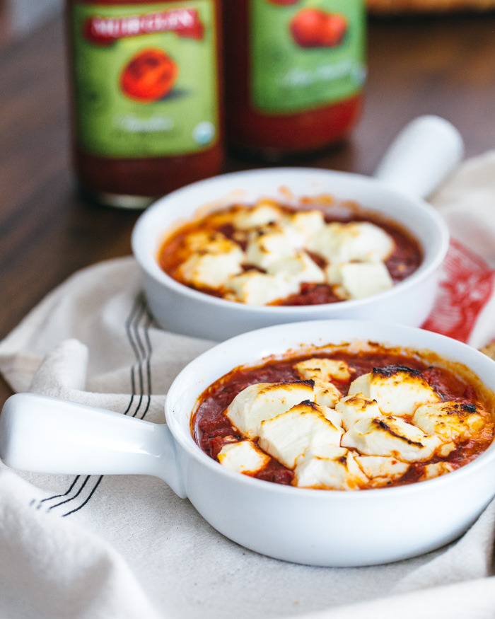 craving-nomz:Baked Goat Cheese with Fire Roasted Tomatoes