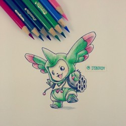 itsbirdyart:  #Terriermon wearing a #Rapidmon