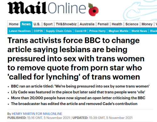 the bbc FORCED to disavow mass murder by ridiculous transgenders! 