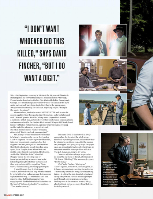 jgroffdaily:Article about MINDHUNTER featuring interviews with David Fincher, Jonathan Groff, Holt M
