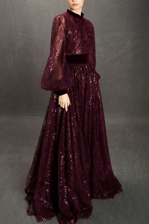 Teuta Matoshi / Magenta Sparkle Gown