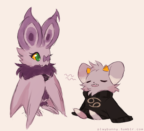 playbunny:  i got asked for more pokestuck today so i delivered uvubonus kan!bat and kar!purr   i see this picture of mine is circulating again and i just ask out of respect for my art for people to reblog this original instead of the one that’s