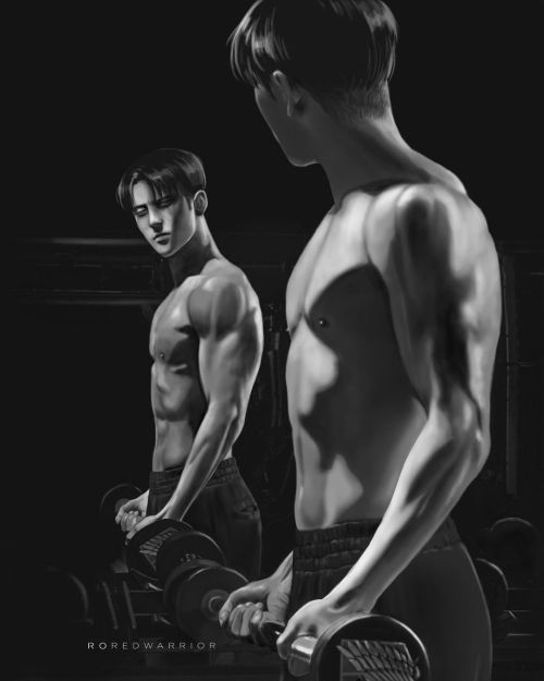 Captain Levi trains on his biceps, I train on the shadows and lights #levi #leviackerman #attackonti