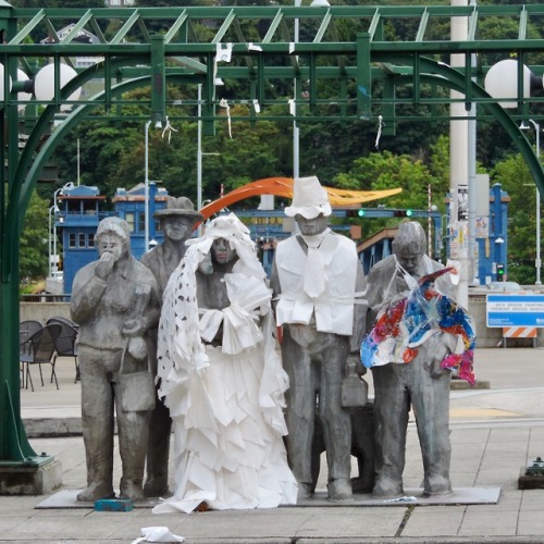 “June is the Month for Weddings,” Waiting for the Interurban Statue, Fremont District, Seattle, 2014