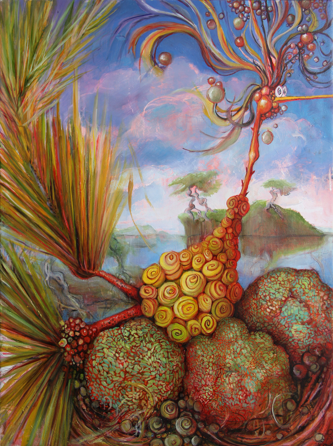 crossconnectmag:  Sarah Olson I exaggerate and combine forms — distended tree limbs,