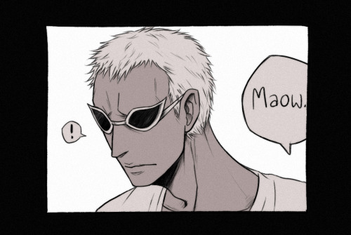 raaawrbin:  raaawrbin:  I’M SORRY THIS IS SO LONG haha but if you like One Piece, and you like Doffy/Crocodile, then I hope you enjoy! Snuck in some Gintama at the end hohoho I just couldn’t envision Crocodile going ‘meow’ or ‘nyan’ so I settled