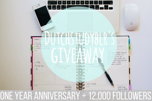 dutchstudyblr: DUTCHSTUDYBLR GIVEAWAY! To celebrate 12K followers and the almost 1st anniversary of