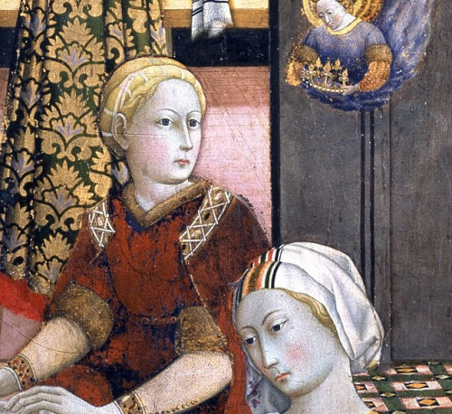 Sano di Pietro - Birth of the Virgin (c. 1437). Details.