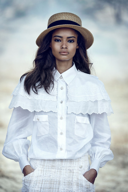 lamusenoire:VOGUE March 2015 | Light Brigade |  Kai Newman, Aya Jones, Imaan Hamaam, Tami 