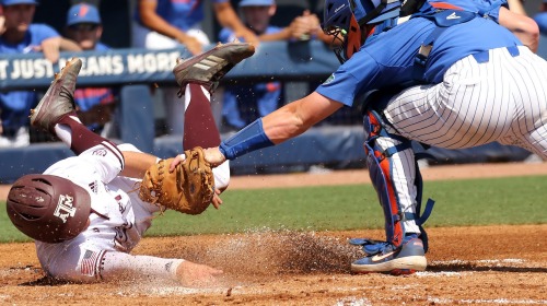 athletic-collection: Ty Coleman tagged out at home plate It can be tough to see straps through baseb