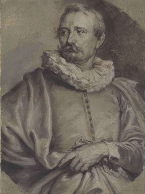 Portrait of Adriaen van Stalbemt.(1580-1662).Oil on paper laid down on panel.27.2 x 20.3 cm.Follower