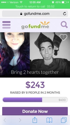 dietmountaindomee:  UPDATE ON DADDY AND I:  His income has dropped severely and mine has as well. We need all the help we can get to make this happen for us. If ANY of you could help us it would be GREATLY appreciated. We’re getting SO close to the