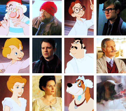 mickeyandcompany:  Once Upon a Time characters and their Disney counterparts 
