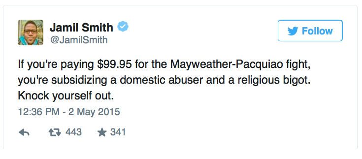 micdotcom:  One tweet exposes the huge problem with the Mayweather-Pacquiao fight Tonight,