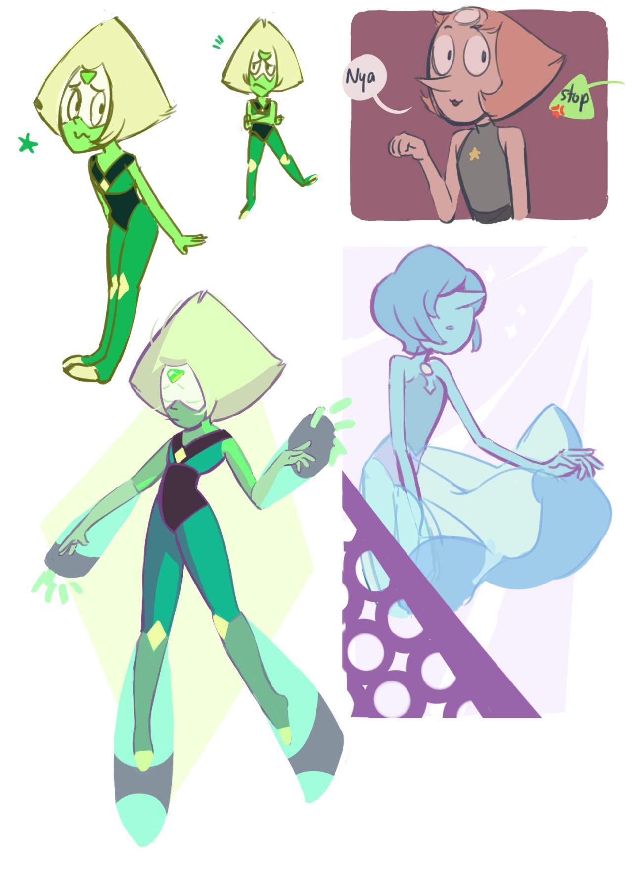 demkiwichans:    doodles after watching the new steven universe bomb again :3c  (s2g