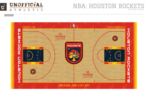 Houston RocketsMuch of the Rockets’ history has been built around a simple red and athletic gold sch