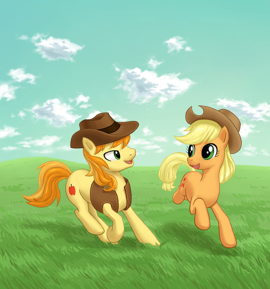 cluelessbraeburn:  Applejack and Braeburn by dannylim86  ^w^