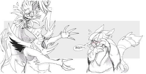 A handful of Myrephir sketches from twitter + bullying my gf /affectionate