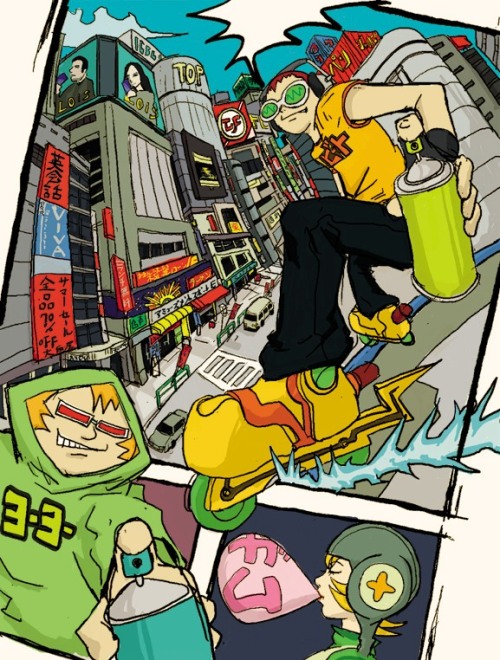 Artwork From Jet Set Radio On The Sega Dreamcast.