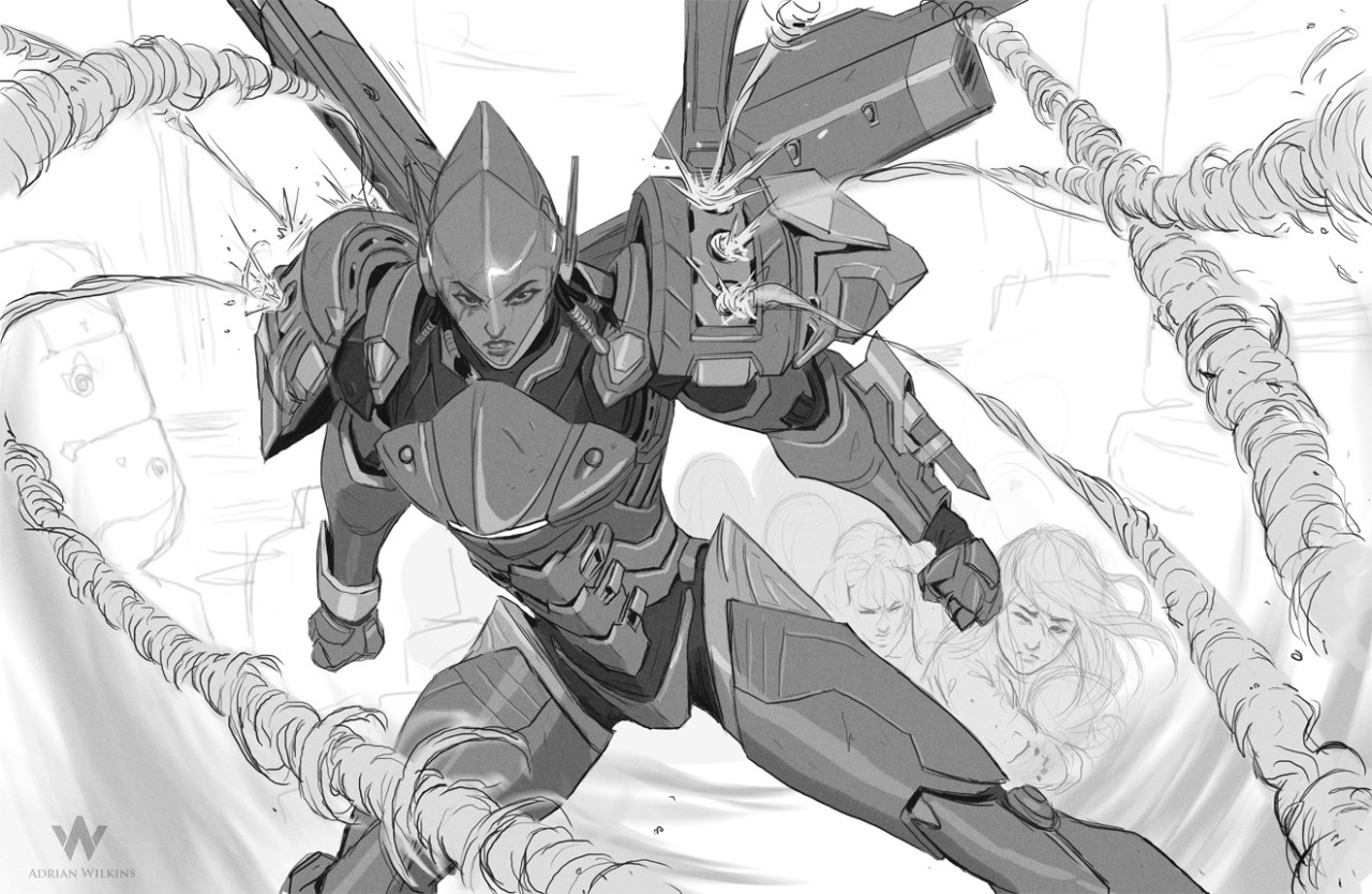 pixalry:   Overwatch Sketches - Created by Adrian Wilkins  