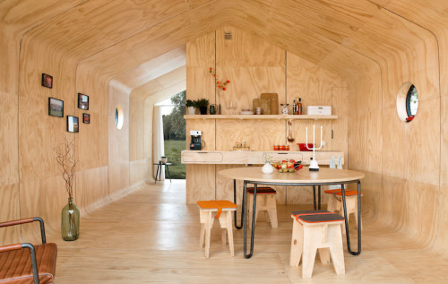 archatlas:   Wikkelhouse: A Modular House Made of Cardboard Amsterdam collective Fiction Factory has developed a modular building system of cardboard components, which can be assembled in just one day to form houses or offices. Named Wikkelhouse, which