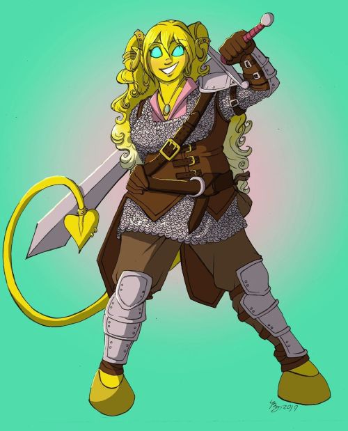 Meet TREASURE! Tiefling FighterShe’s here to prove that you can be strong AND adorable!Played and dr