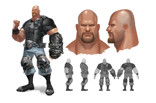 shensation:  xombiedirge:  Cancelled WWE Fighting Game Concept Art by Rich Lyons  Vince’s mech suit   I can’t believe this game got canceled😑