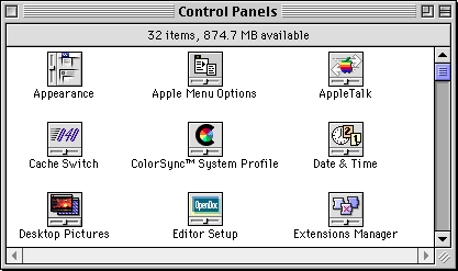 ms-dos5:  Evolution of the Mac OS Control Panel 