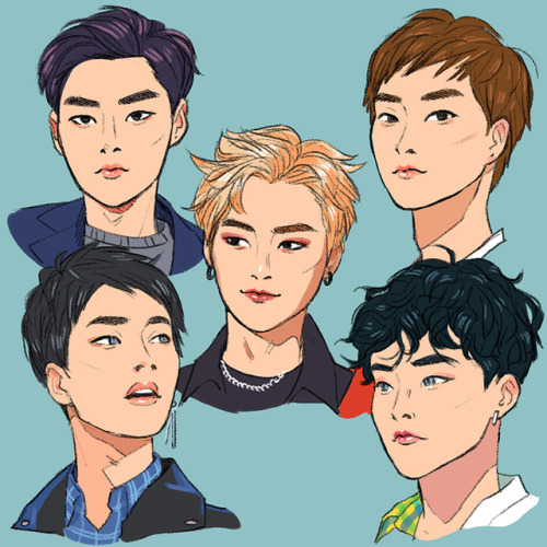 o/ hey! some EXO face study sketches i did way earlier this month.. january has been tough as i&
